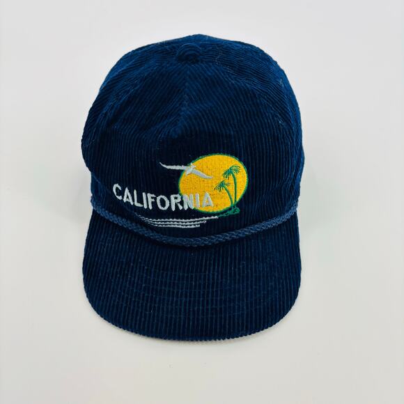 Vintage Surf Skate California Hat Cap Strapback Blue Men’s Corduroy 90’s Nature - Picture 2 of 5